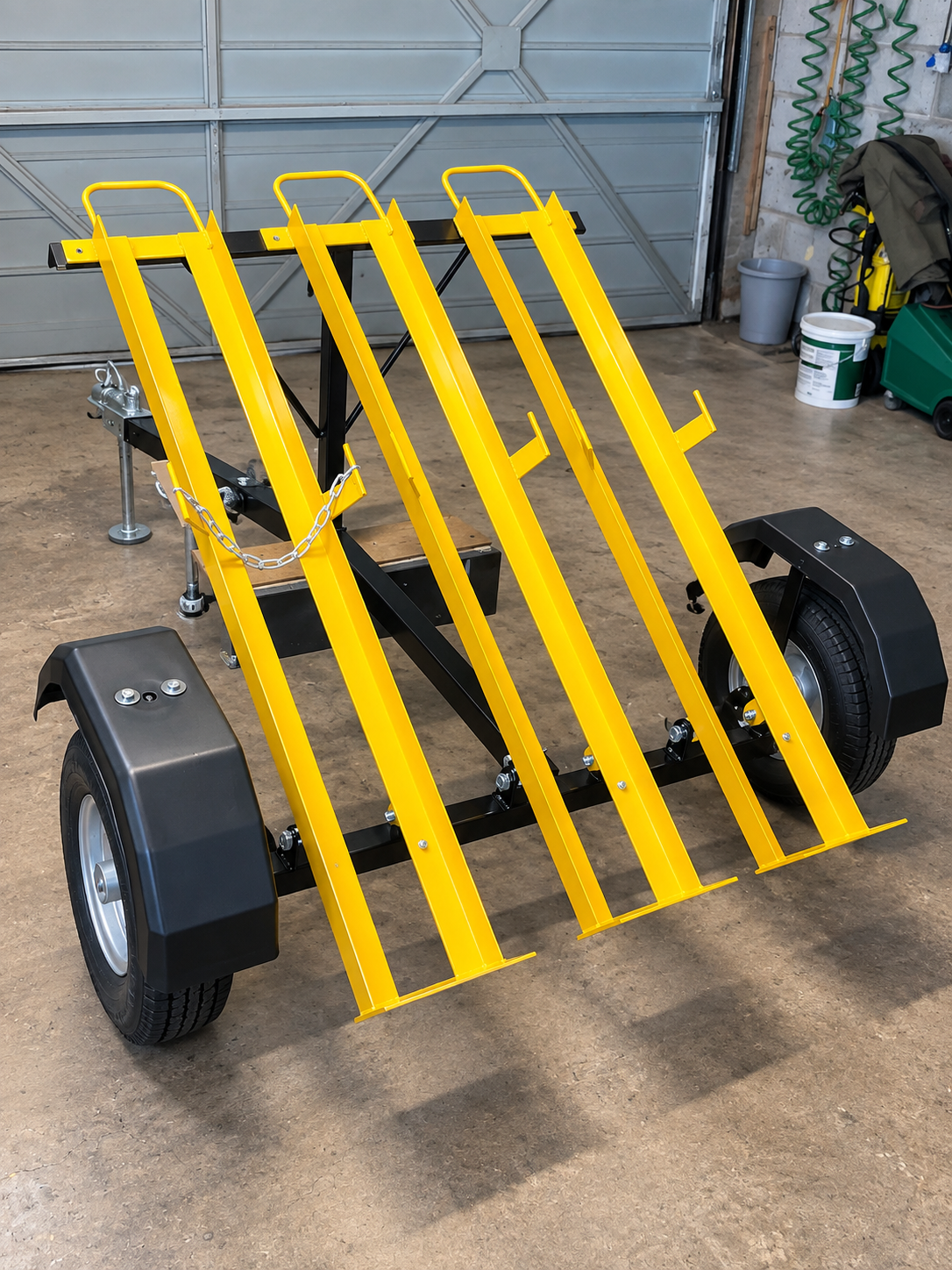 Three Nitrogen Gas Bottle Carrying Trailer