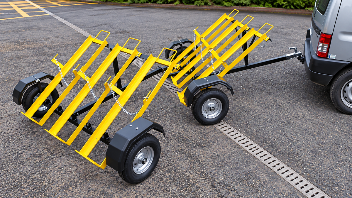 Six Propane Gas Bottle Carrying Trailer Duo