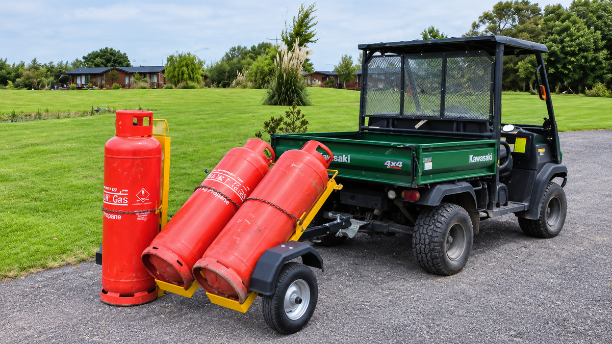 Three Propane Gas Bottle Carrying Trailer